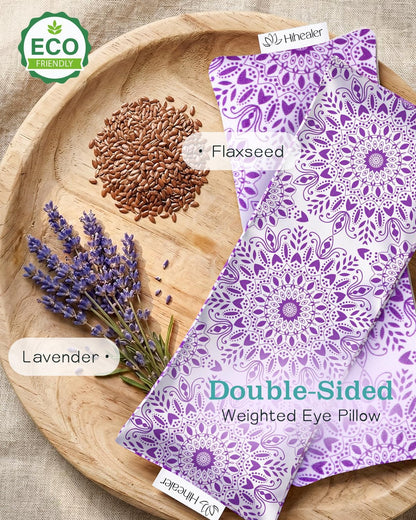 Hihealer Lavender Eye Pillow for Relaxation, Yoga, Sleep, Weighted Eye Mask