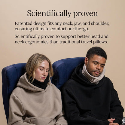 Trtl Travel Pillow Original 2.0 – Scientifically Proven Super Soft Travel Pillow with Premium Head & Neck Support – for Airplane Travel – Machine Washable – Lightweight & Compact – Sand Beige