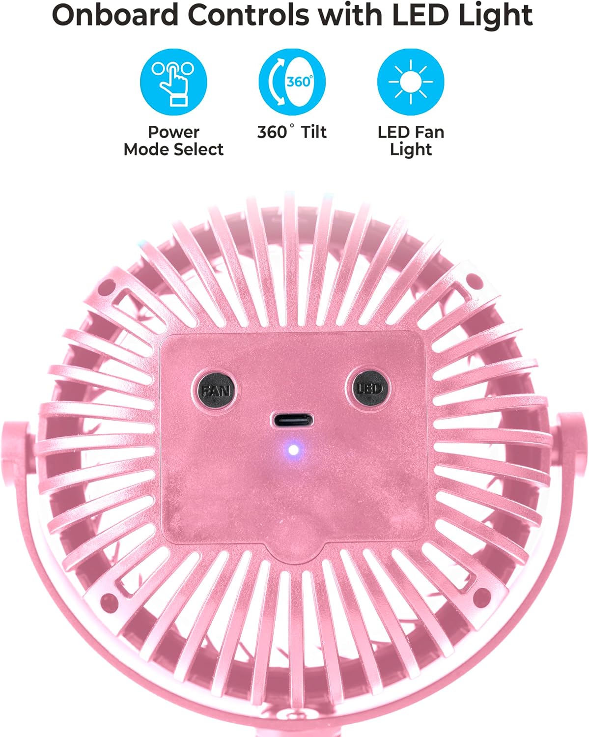 COMFORT ZONE Portable Stroller Fan, Pink