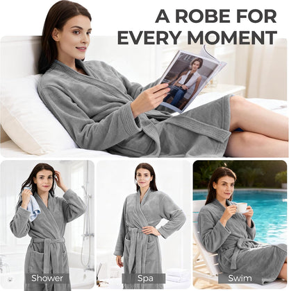 PJGGZ Towel Robe for Women – Soft Absorbent Kimono Bathrobe, Quick-Dry Spa Shower & Hotel Use
