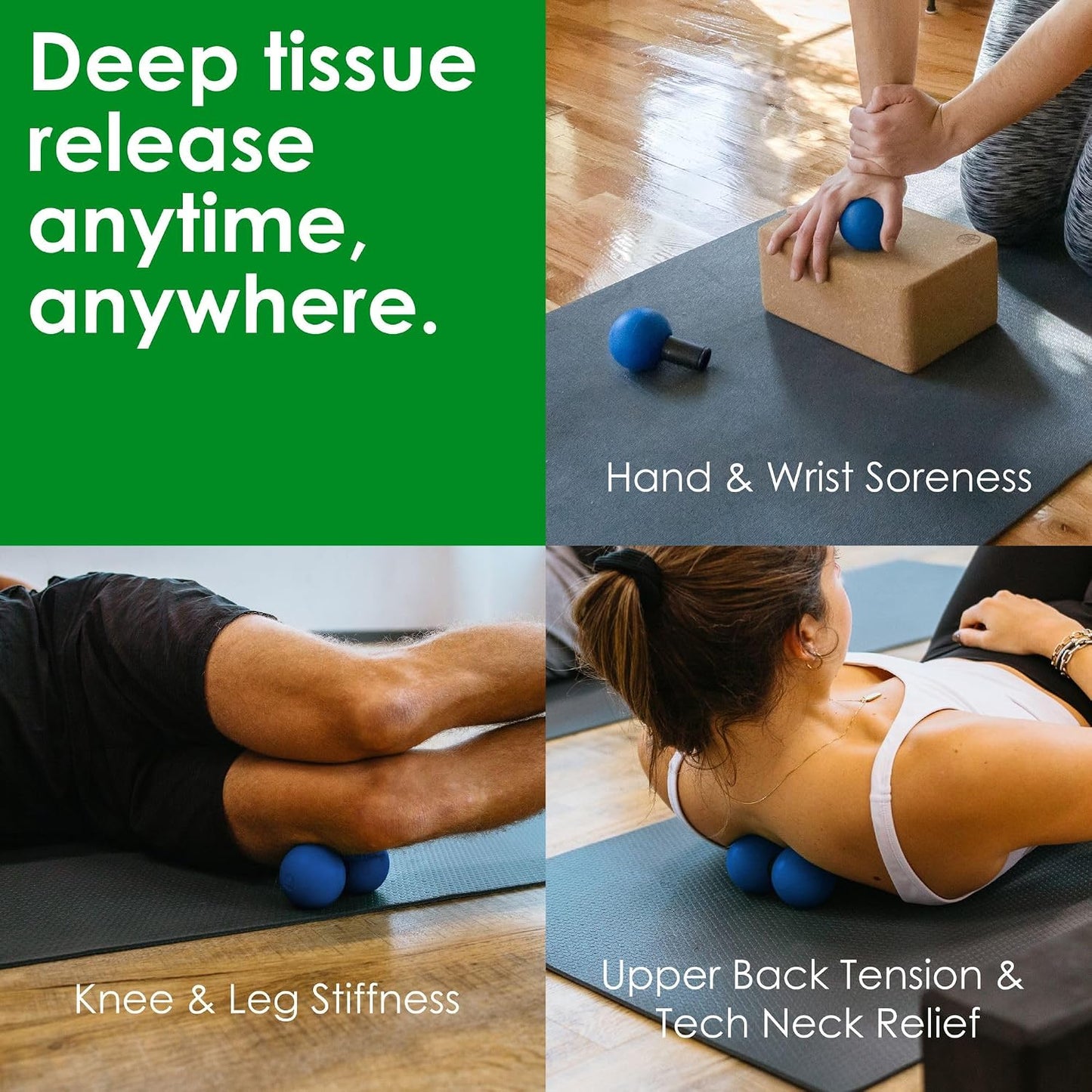 Rodo 2-in-1 Soft Peanut & Lacrosse Ball Roller | Deep Tissue Massage Tool for Fascia, Plantar Fasciitis, Hips & Back | Mobility & Recovery Roller | Compact, Travel-Friendly, Pilates & Therapy Ready