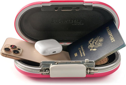 Master Lock Small Travel Safe with Cable, Gray Combination Lock Box, 5900D