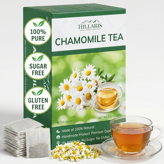 HILLARIS Chamomile Passionflower Herbal Tea, 30 Ct, 3g Each, Caffeine-Free