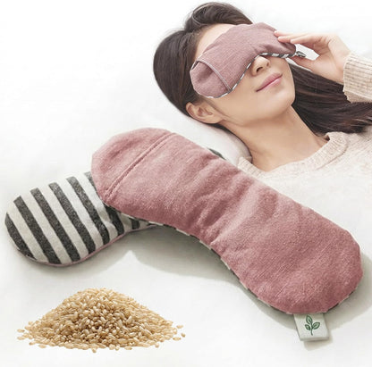 Seoul Heated Eye Mask for Dry Eyes - Microwavable Moist Heat Warm Compress, Organic Grain Eye Pillow, Reusable Hot & Cold Eye Steam Mask for Eye Strain Relief LifeCare & SafeCare Korea
