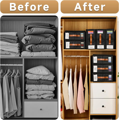 Bed Sheet Organizer - No Insects Entry Sheet Organizers and Storage with Zipper, Label, Handle, Window, Linen Closet Organizers and Storage for Sheet Set, Clothing, Duvet Covers, Blanket