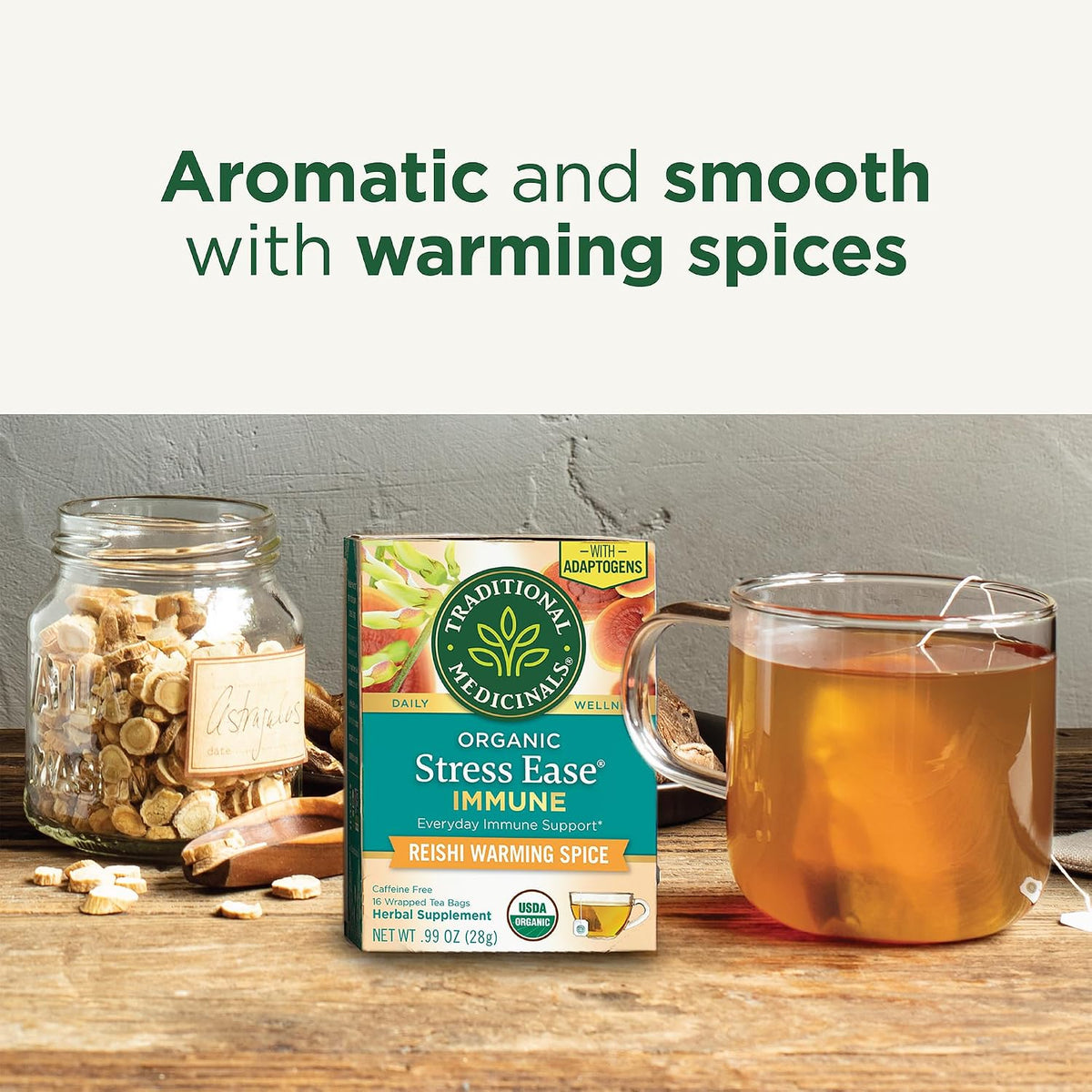 Traditional Medicinals Organic Stress Ease Immune, 16 Tea Bags