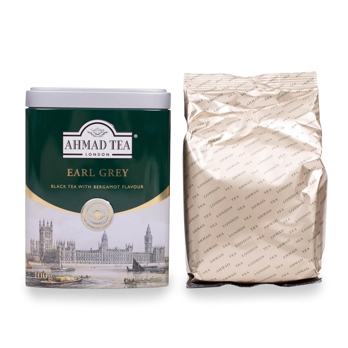 Ahmad Tea Caddy Gift Tin, English Scene, Earl Grey, 100 Gram