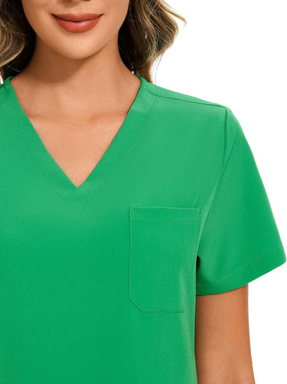 COZYFIT Scrubs for Women Set - Stretch V-Neck Scrub Top & Jogger Pant with 8 Pockets COZY SCRUBS - Colors B