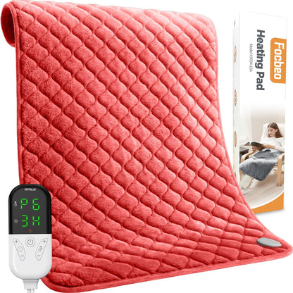 King Size Heating Pad for Back 32"x24" Extra Large Electric Heating Pad for Body Neck Shoulder Auto Shut Off Heat Pad Temperature Settings Machine Washable Gray