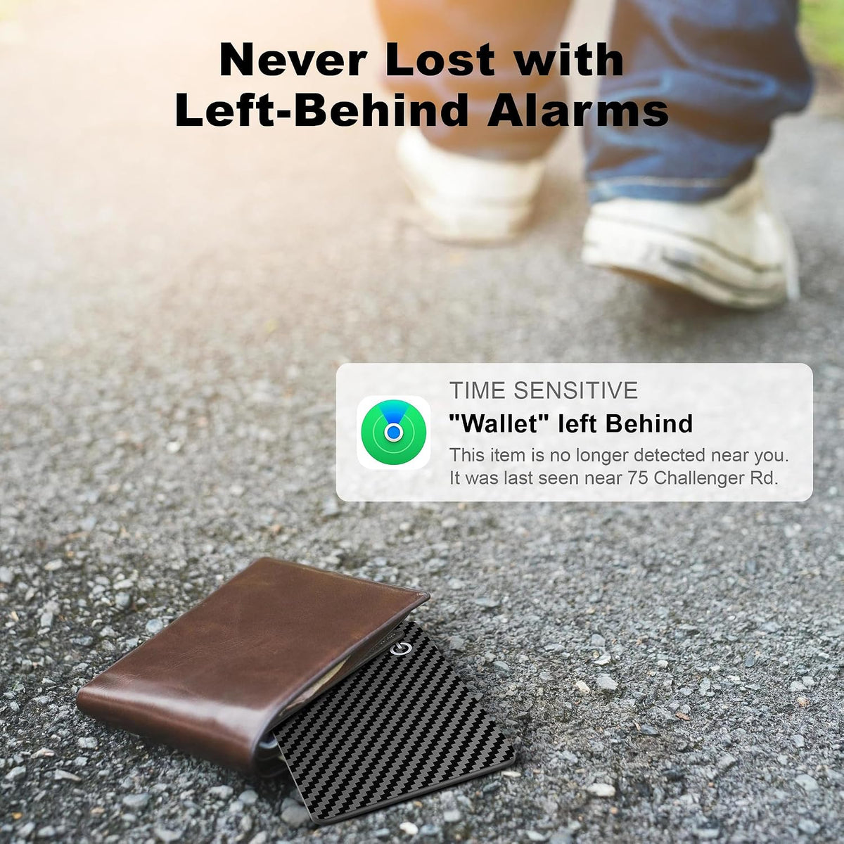 Wallet Tracker Card, Rechargeable, Works with Apple Find My