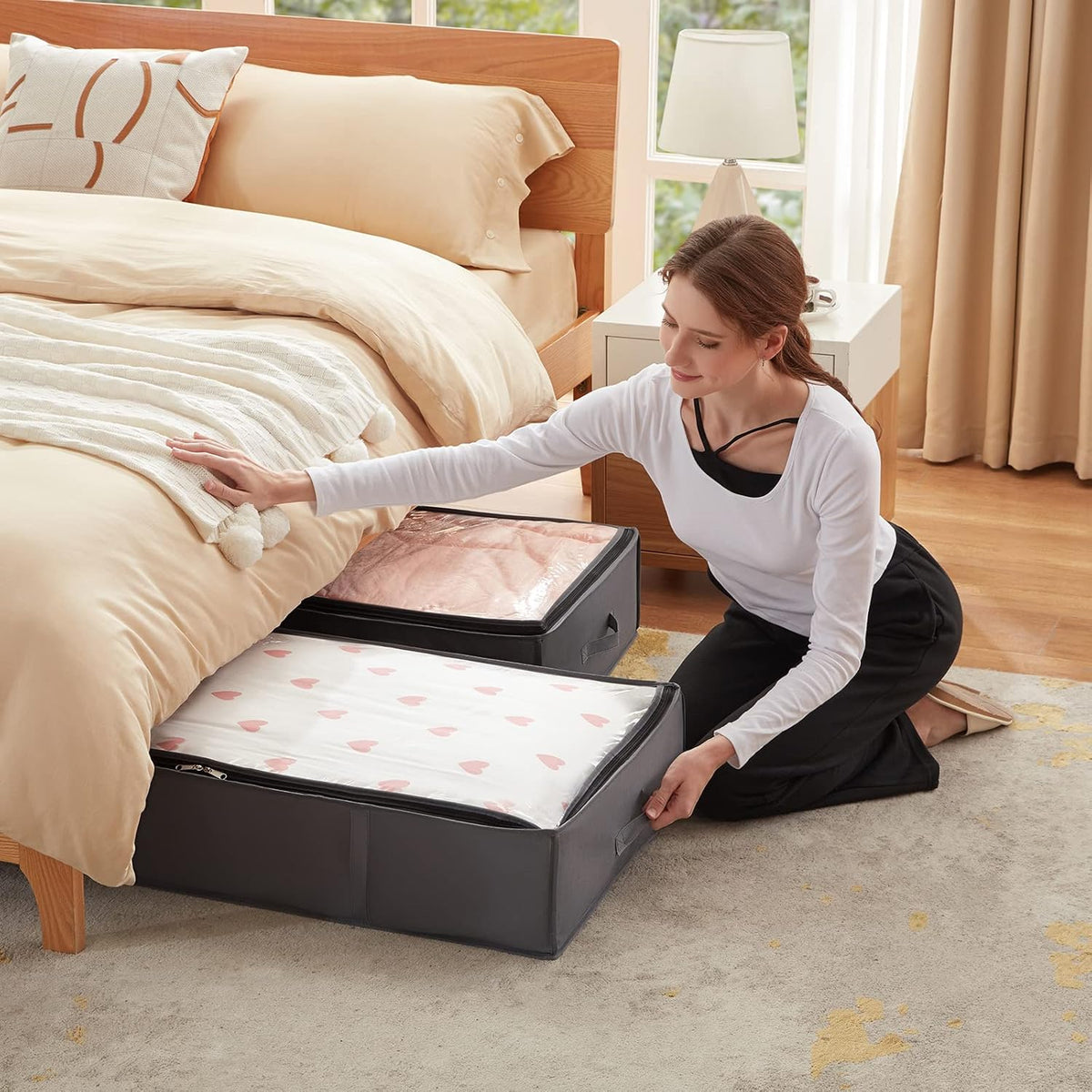 Lifewit 95L Under Bed Storage Container, Blanket Organizer, Gray