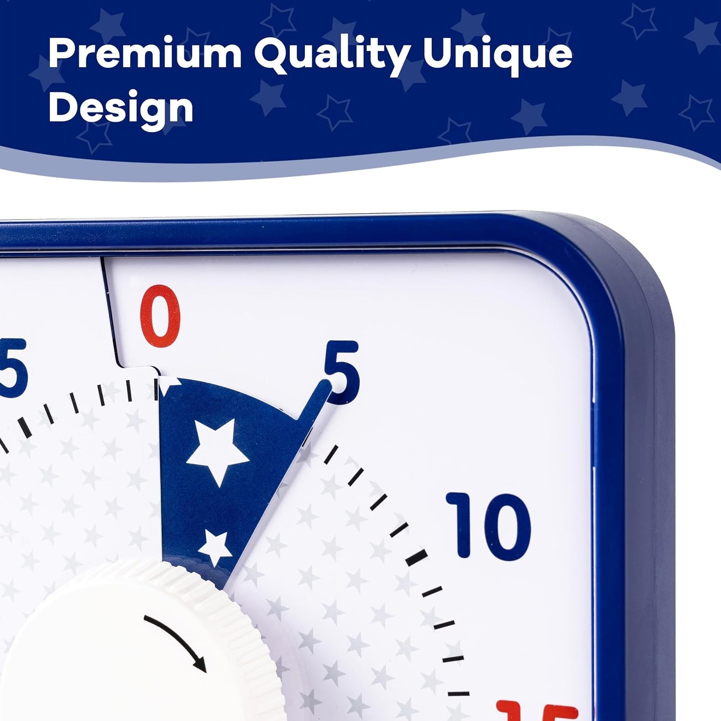 Visual Timer 7.5 inch; 60 Minute 1 Hour Countdown Timer for Kids Classroom Teaching Tool Home Office Meeting, Mechanical Countdown Clock for Exam Time Management Magnetic, Navy Blue with Colorful Disc