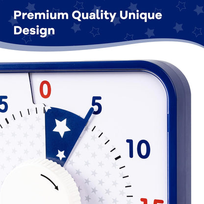 Visual Timer 7.5 inch; 60 Minute 1 Hour Countdown Timer for Kids Classroom Teaching Tool Home Office Meeting, Mechanical Countdown Clock for Exam Time Management Magnetic, Navy Blue with Colorful Disc