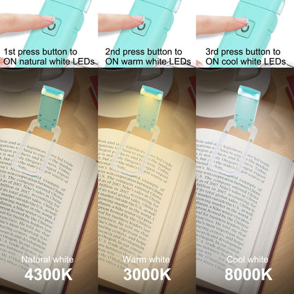 HONWELL Rechargeable Book Light, Clip On LED Reading Lights for Kids Reading in Bed, 3 Brightness Levels Dimmable Bookmark Light for Eye-Protection, Portable Reading Lamp for Bookworms, Travel(Orange)