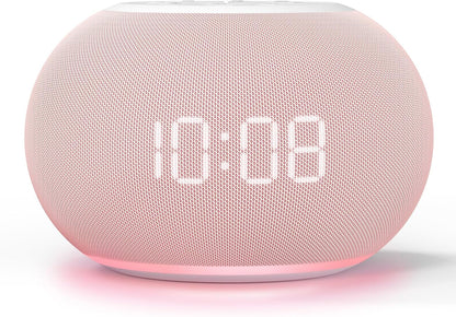 Reacher Auto-Dimmable Sound Machine Alarm Clock with Night Light, 20 Soothing Sounds, LED Digital Display, Sleep Timer, Precise Volume Control, White Noise Soother for Baby, Adults, Bedrooms
