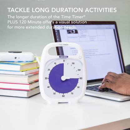 TIME TIMER Plus 60 Minute Desk Visual Timer - Countdown Timer with Portable Handle for Classroom, Office, Homeschooling, Study Tool with Silent Operation (Charcoal)