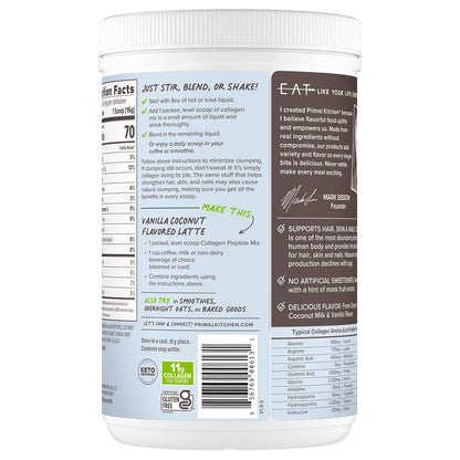 Primal Kitchen Matcha Collagen Keto Latte Powder, Sugar-Free Collagen Peptides, 9.33 Ounces