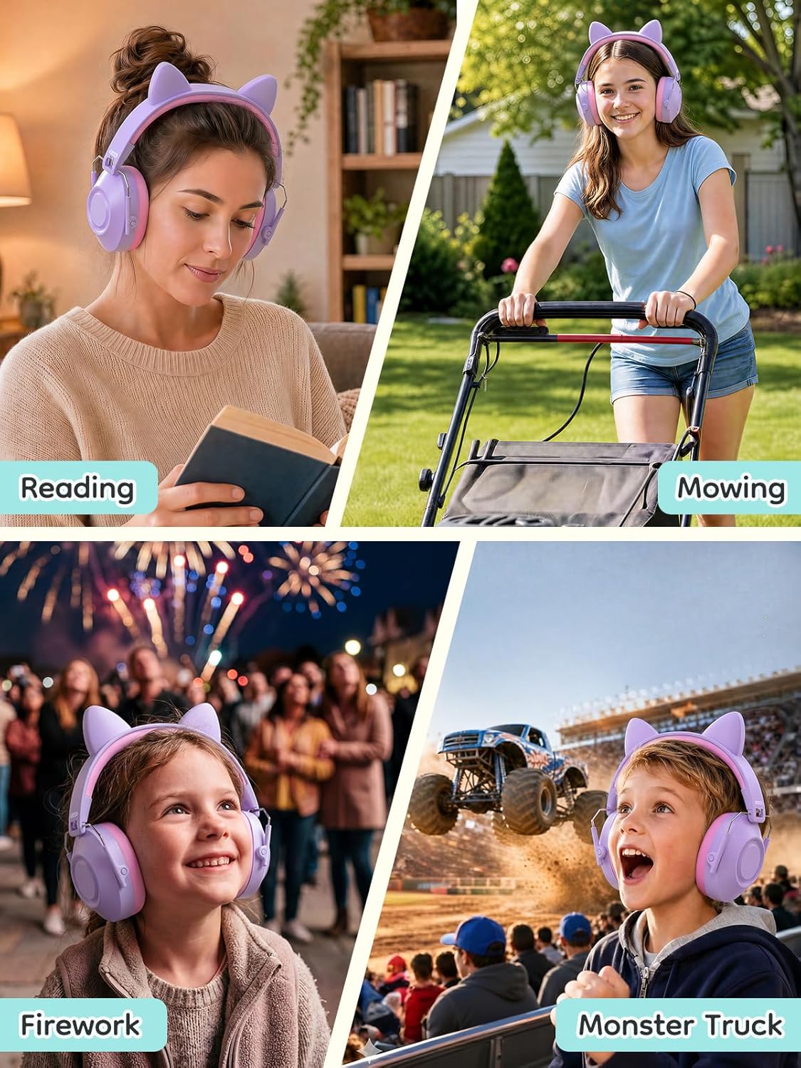 Dr.meter Ear Muffs for Noise Reduction: 27.4SNR Noise Cancelling Headphones for Kids Adults, EM100 Adjustable Hearing Protection Earmuffs for Monster Jam, Autism Sensory, Concerts, Fireworks