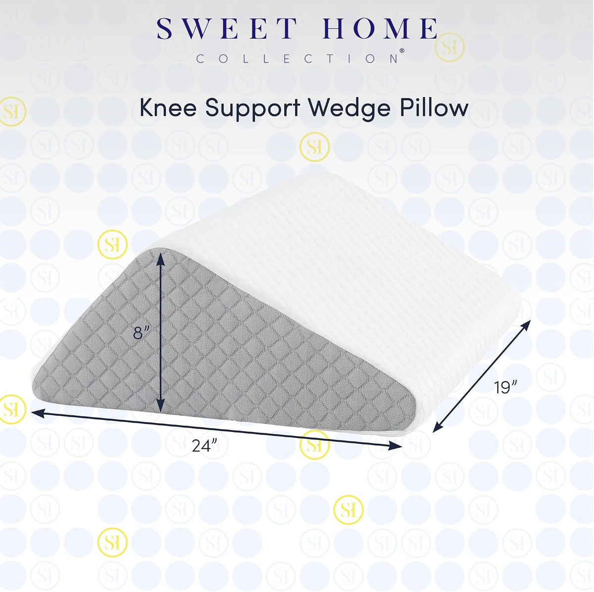 Premium Bed Wedge Pillow - Ergonomic Support for Sleeping, Post-Surgery, Acid Reflux Relief, and More - CertiPUR-US Certified Memory Foam - Removable Cover Included, Triangle, 24" x 22" x 7.5"