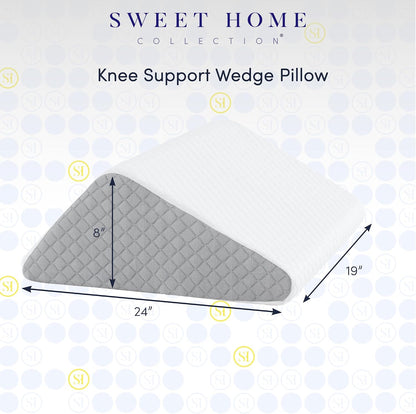 Premium Bed Wedge Pillow - Ergonomic Support for Sleeping, Post-Surgery, Acid Reflux Relief, and More - CertiPUR-US Certified Memory Foam - Removable Cover Included, Triangle, 24" x 22" x 7.5"