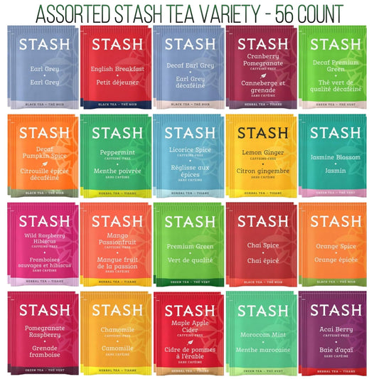 STASH Premium Tea Sampler Assortment Gift Box | 56 count | Prime Tea Variety - Earl Grey, Black, Fruit, Citrus, Green, Herbal, Raspberry and more