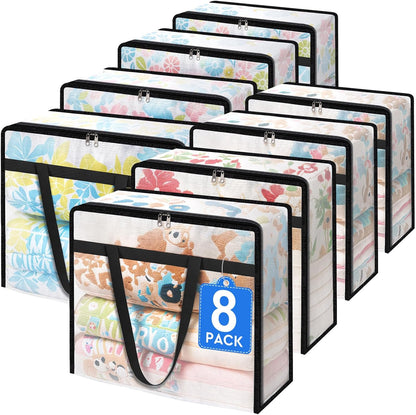 TasticTotes 6 Pack Clear Storage Bags for Comforter, Clothes & Bedding, 40L