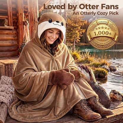 Mewaii Ultimate Softness Highland Cow Wearable Blanket Hoodie –Expertly Designed for American Body Full Coverage with Easy Movement Oversized Warm Cozy Flannel Blanket Cute Highland Cow Gift for Women