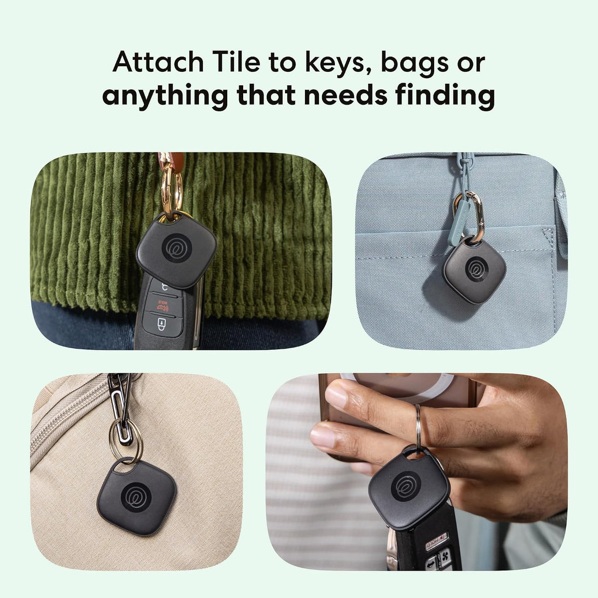 Life360 Tile Essentials - Bluetooth Trackers & Item Locators for Keys, Wallets, Remotes & More; Easily Find All Your Things. Both iOS and Android Compatible. 4-Pack (Mates/Slim/Sticker)
