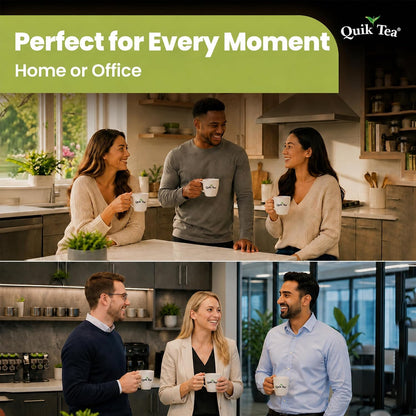 QuikTea Instant Lemongrass Chai Tea Latte Unsweetened, 10 Single-Serve Sachets, Artisanal Indian Chai Latte Mix, Just Add Hot Water, Low Caffeine, Non-GMO, Gluten Free.