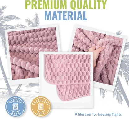 BOACAY Packable Travel Blanket for Airplane, Car - Compact Office Blanket - Portable Pillow for Adults, Kids with Case, Luggage Sleeve, Backpack Clip
