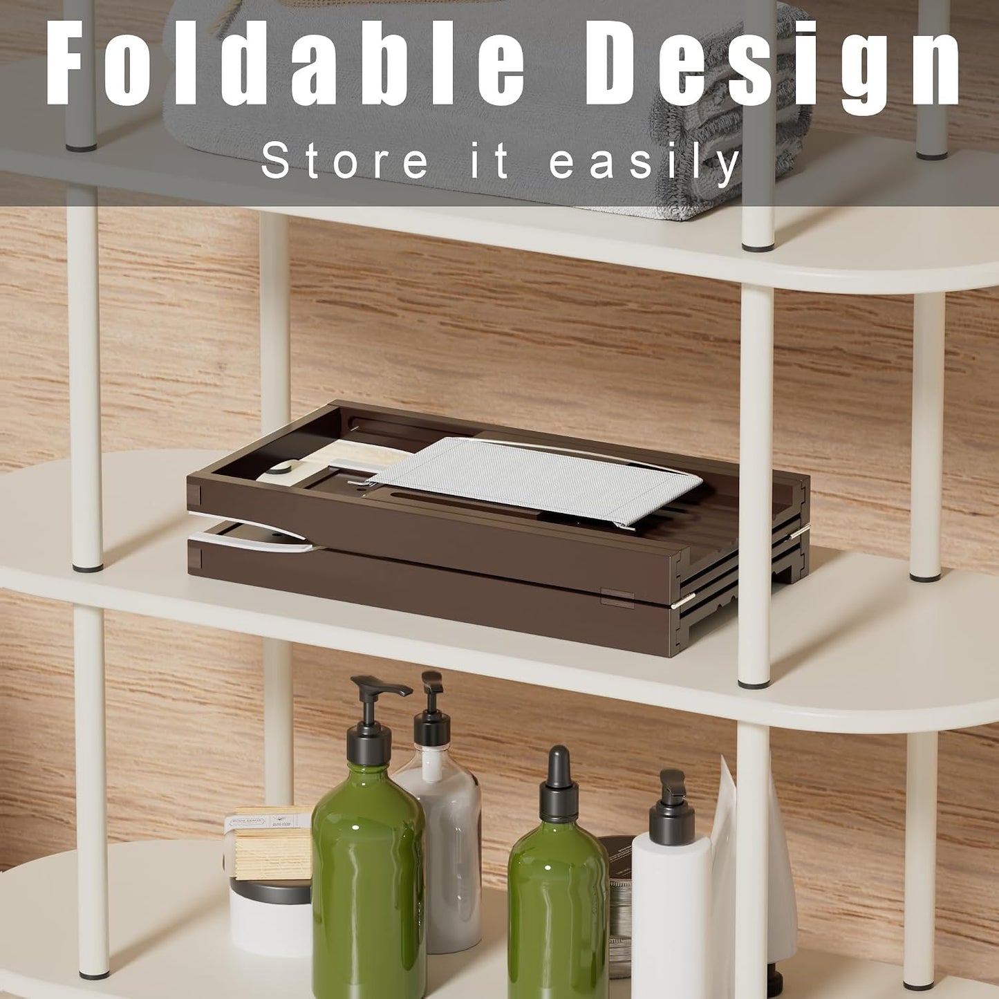 Foldable Bathtub Caddy Tray for Tub,Bamboo Expandable Bath Table Trays,Premium Bathroom Accessories for New Home & Mothers Day & Birthday Gifts for Couples,Natural