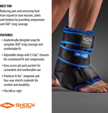 Shock Doctor Ice Recovery Compression Ankle Wrap