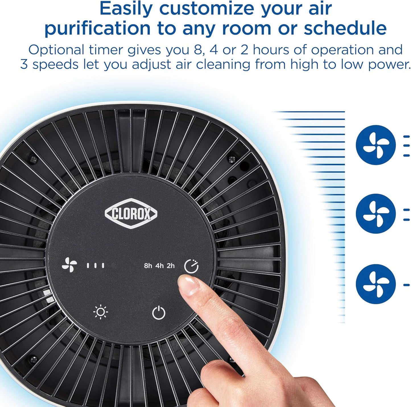 Clorox Air Purifiers for Bedroom Home, True HEPA Filter, Small Rooms Up to 200 Sq Ft, Removes 99.9% of Mold, Viruses, Wildfire Smoke, Allergens, Pet Allergies, Dust, AUTO Mode, Whisper Quiet