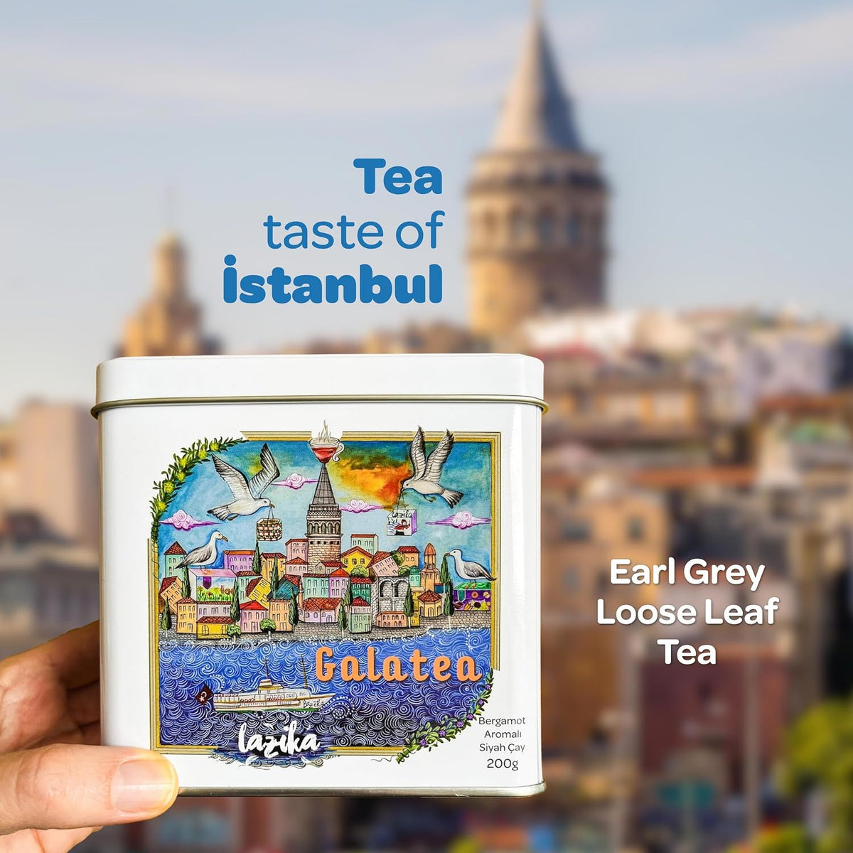 Lazika Loose Leaf Tea Set, Black Tea, Green Tea, Earl Grey, Tea Gift Set, 3.35 Oz (Pack of 3)