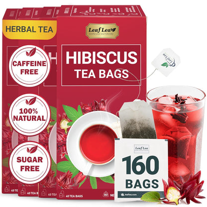 LeafLea Peppermint Tea Bags, Pure Single-Ingredient Mint Tea, 40 Count | Just Real Peppermint Leaves, Cool Refreshing Taste, Te De Menta, Caffeine-Free, Vegan, Individually Foil-Wrapped