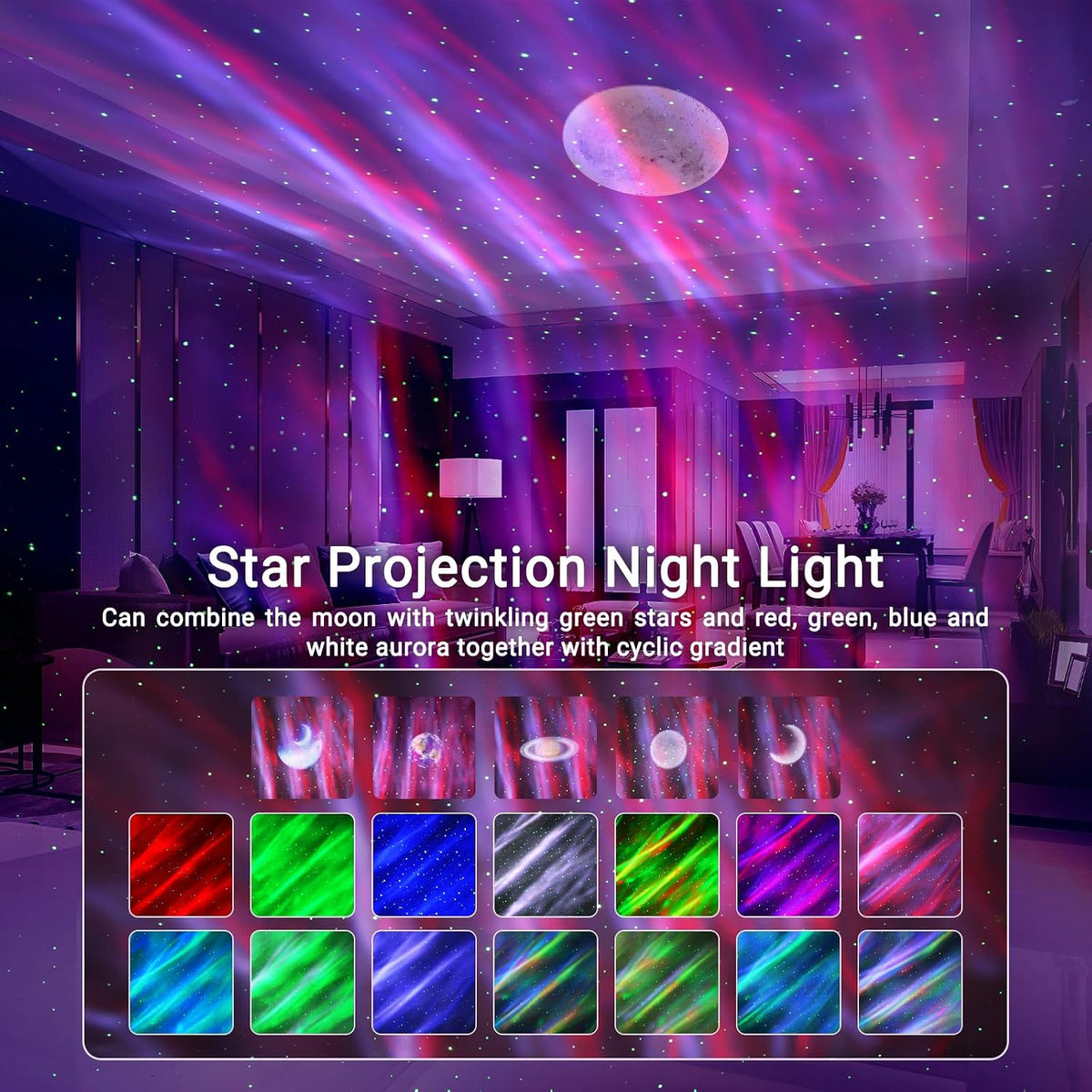 HERHOTER Galaxy Projector,Star Projector with Timer and Remote Control for Adults Bedroom Decoration, Party,Star Night Light