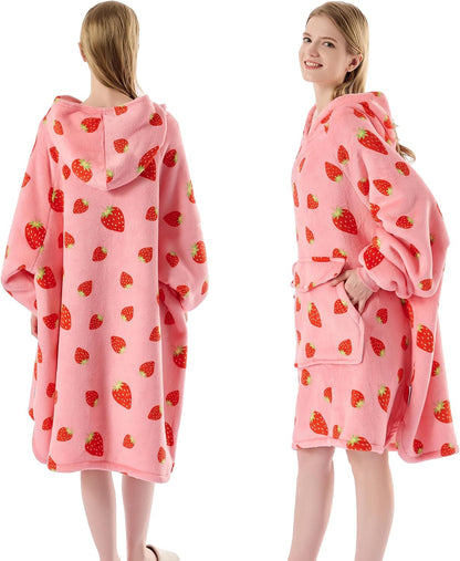 Krifey Wearable Blanket Hoodie, Oversized Sherpa Hooded Blanket for Adults | Soft sherpa fleece with sleeves and pocket; oversized fit for lounging, WFH, camping, Christmas and white elephant gifts.