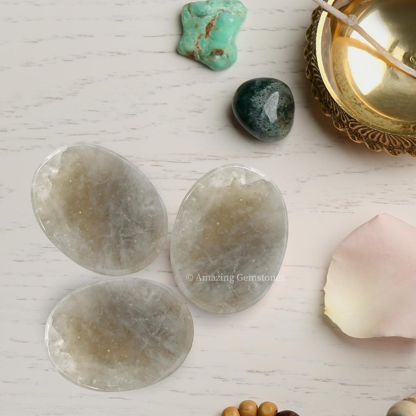 Amazing Gemstone Labradorite Thumb Worry Stone, Anxiety Stone, Healing Crystals - Piedra Crystal Fidget for Gift, Meditation, Calming, Relaxation, Stress Relief - Colors C
