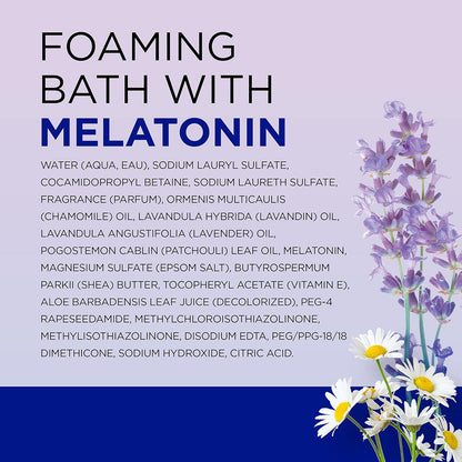 Dr Teal's Foaming Bath with Pure Epsom Salt, Melatonin Sleep Soak with Essential Oil Blend, 34 fl oz (Pack of 4)