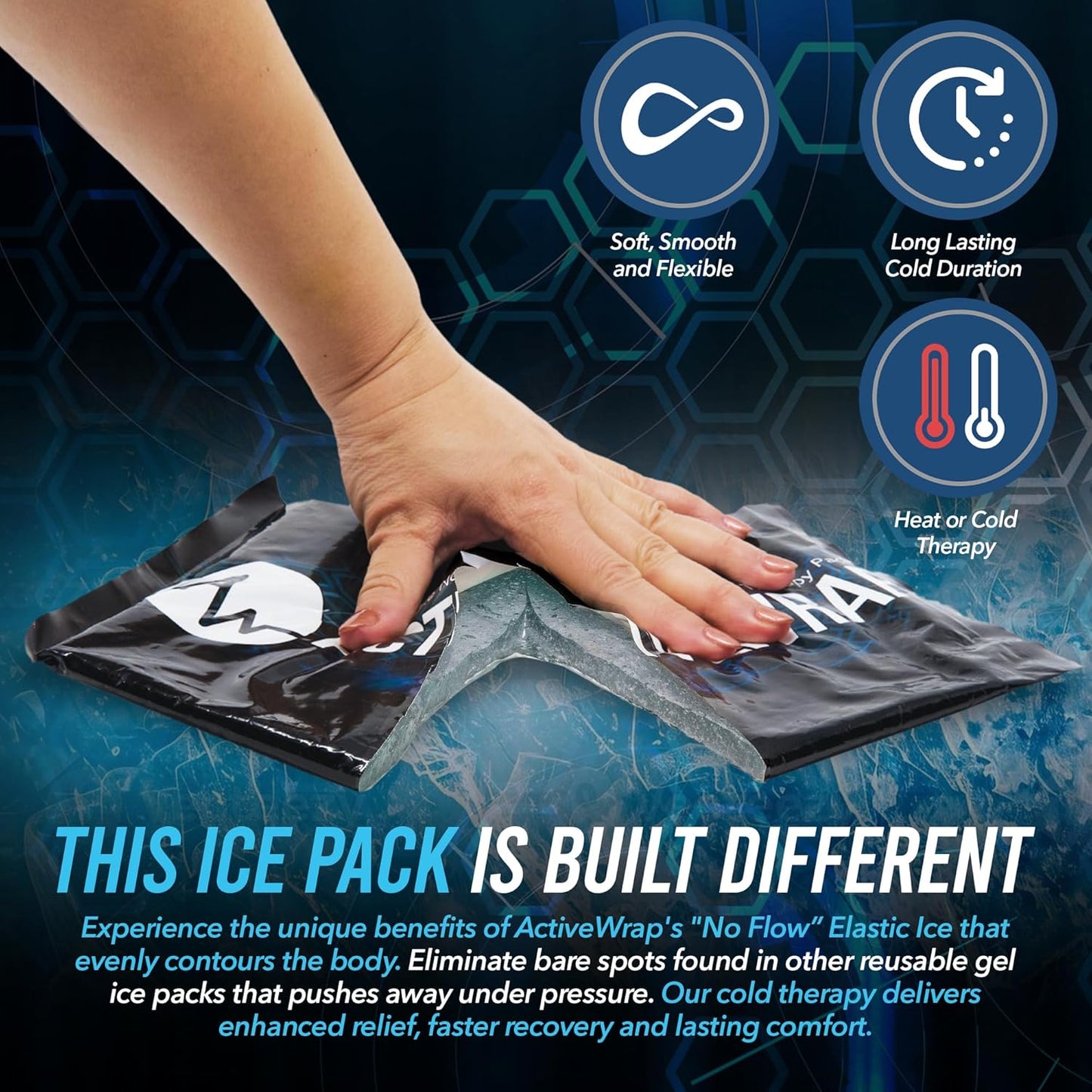 ActiveWrap Shoulder Ice Pack Wrap, Small/Medium – Includes 2 Reusable Hot & Cold Gel Packs for Rotator Cuff Cold Therapy, Ice Shoulder Wrap with Adjustable Compression for Post-Surgery Recovery