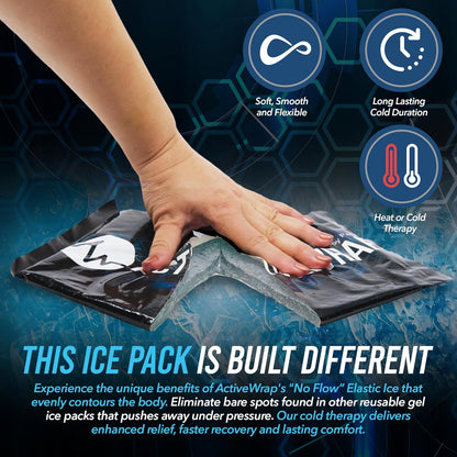 ActiveWrap Shoulder Ice Pack Wrap, Small/Medium – Includes 2 Reusable Hot & Cold Gel Packs for Rotator Cuff Cold Therapy, Ice Shoulder Wrap with Adjustable Compression for Post-Surgery Recovery