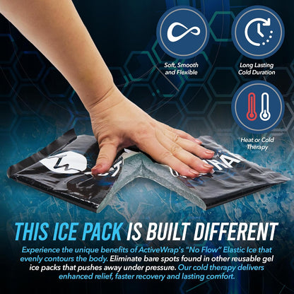 ActiveWrap Knee Ice Pack Wrap - Includes 2 Reusable Gel Ice Packs for Cold & Heat Therapy, PT-Designed Compression Relief for Knee Pain, Swelling & Surgery Recovery, One Size Fits Most