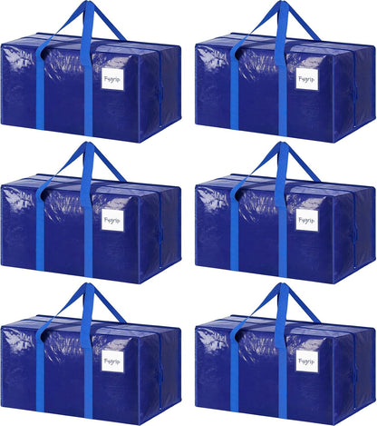 Extra Heavy Duty Large Moving Bags with Strong Zipper, Dark Blue