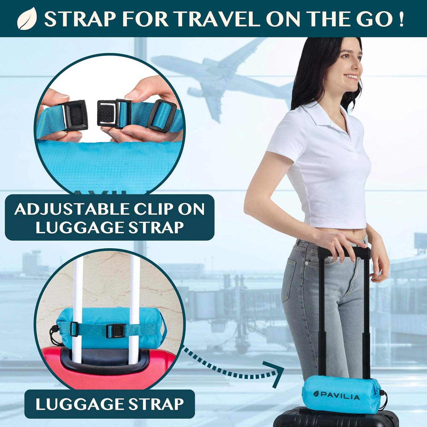 PAVILIA Travel Blanket Airplane Compact with Bag, Lightweight Soft Fleece Plane Blanket Long Flights, Camping Road Trips, Packable Travel Gift Essentials with Luggage Backpack Strap, 65x40, Purple