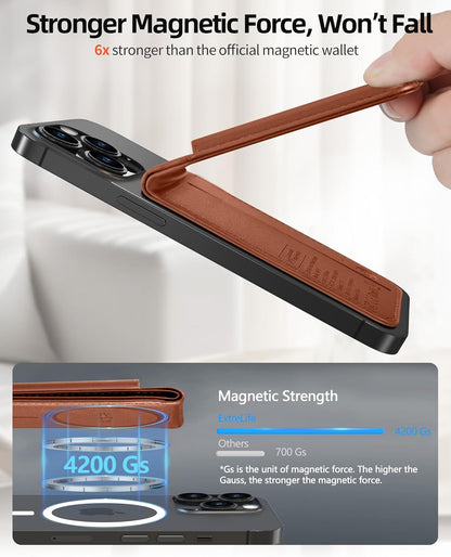 ExtreLife for Magsafe Wallet, Works with Apple Find My, 6 Cards Holder