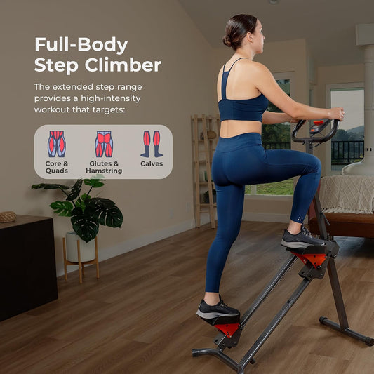 Sunny Health & Fitness Foldable Stair Climber with Extended Step Range