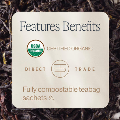 Rishi Tea Earl Grey Organic Black Sachet Tea Bags, Caffeinated, 15ct