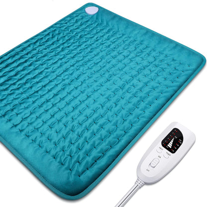 Heating pad for Back/Shoulder/Neck/Abdomen, Heating Pads with 6 Fast Heating Settings, Auto-Off, Machine Wash, Birthday Gifts for Women Mom Men Dad, Extra Large 12"x24", Blue