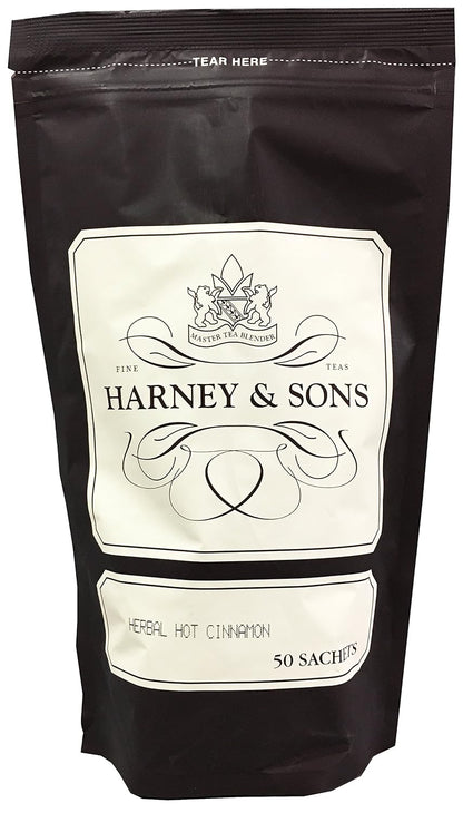 Harney & Sons Herbal Hot Cinnamon Rooibos Sachets, 50 Count