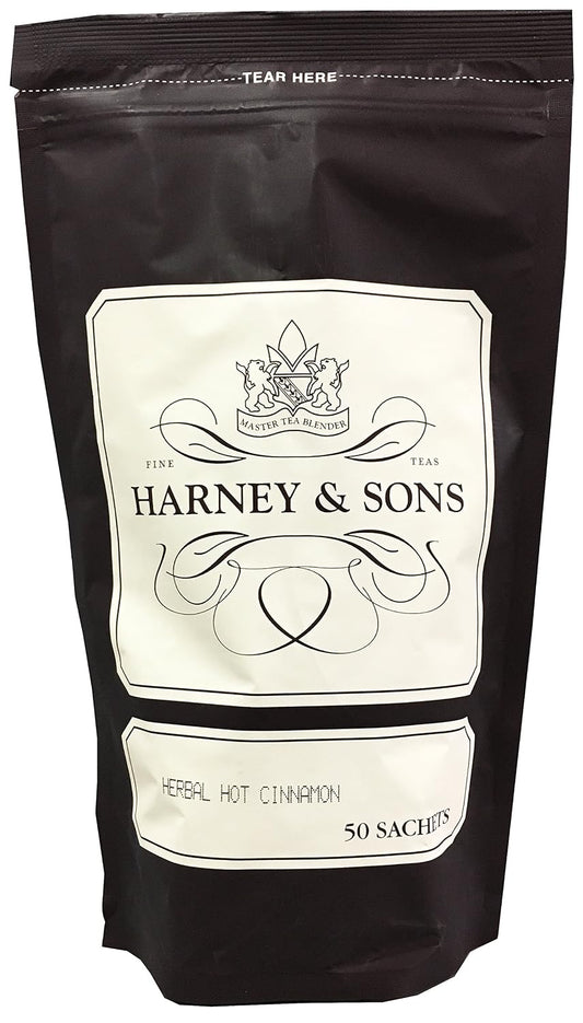 Harney & Sons Herbal Hot Cinnamon Rooibos Sachets, 50 Count